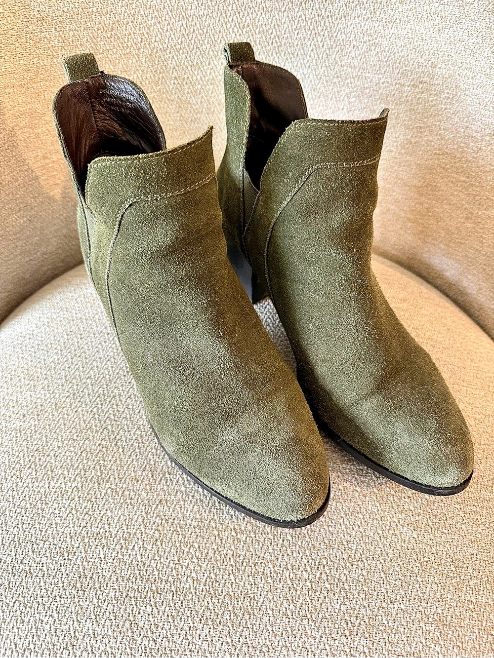 Mia Castro Suede Bootie Olive Green US 9